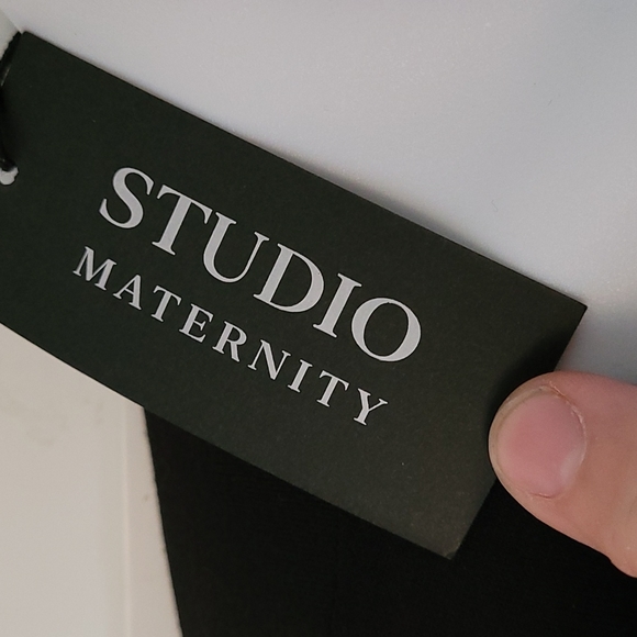 NWT Studio Maternity Black Stretch Wrap Dress Long Sleeves M NEW - Picture 5 of 6